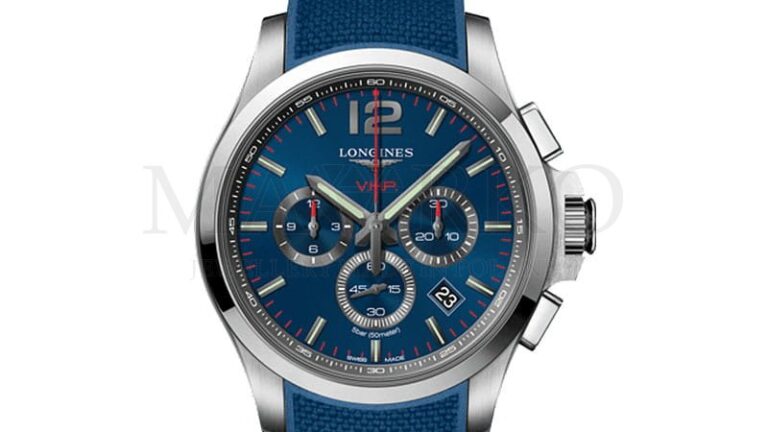 męski zegarek Longines niebieska tarcza